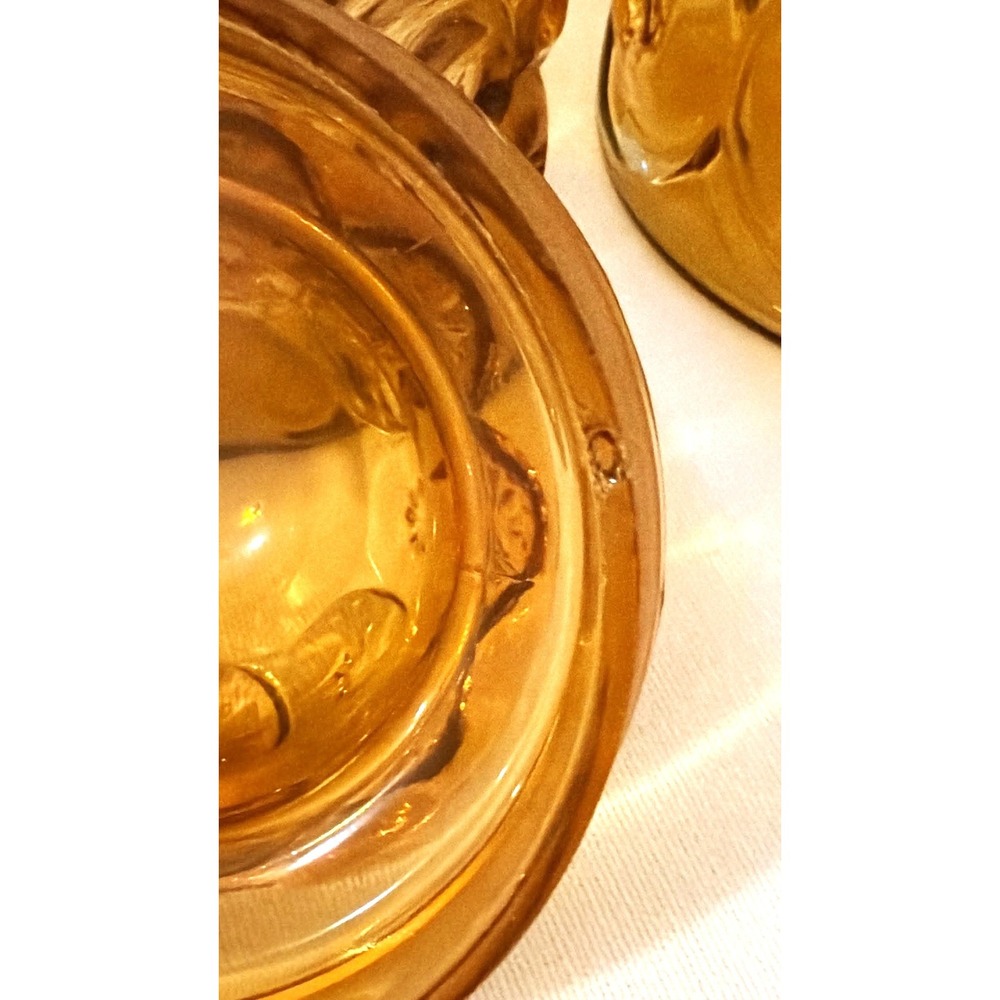 LE Smith Canister Set 4pc Amber Moon and Star Vintage Glass - Picture 8 of 12